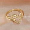 Creative Heart Of Thorns Love Opening Fugu Ring Jewelry Alloy Material Electroplating Processing Heart Shaped And Star Patterned For Women