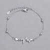 Creative Heartbeat Lightning Broken Line Geometric Bracelet In S925 Sterling Silver Electroplated Women's Jewelry