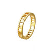 Creative Hollow Roman Numeral Titanium Steel Couple's Ring With Electroplating
