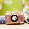 Creative Metal Rhinestone Camera Car Keychain For Women's Bag Pendant