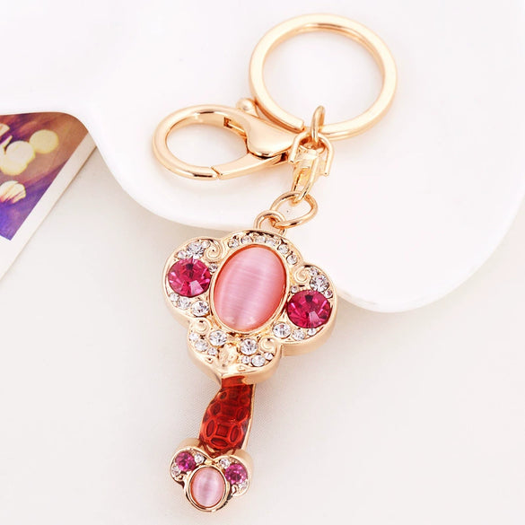 Creative Metal Rhinestone Camera Car Keychain For Women's Bag Pendant