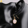 Creative Natural Crystal Convex Earrings Gold Plated Simple Fashion Earrings With Dripping Oil Finish