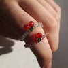Creative New Elastic Crystal Bead Ring