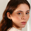 Creative Niche Design Stainless Steel 18K Gold Plated Drops White Diamond Geometric Clip Earrings For Women