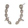 Creative Niche Design Stainless Steel 18K Gold Plated Drops White Diamond Geometric Clip Earrings For Women