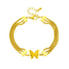Creative Niche Fashion 3D Frosted Butterfly Connection Multi Layer Chain Titanium Steel Stacked Bracelet With Electroplating