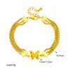 Creative Niche Fashion 3D Frosted Butterfly Connection Multi Layer Chain Titanium Steel Stacked Bracelet With Electroplating