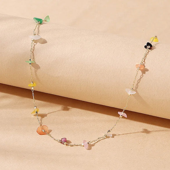 Creative Retro Natural Stone Stitching Chain Necklace