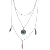 Creative Retro Simple Neck Chain Alloy Feather Pendant Multi-Layer Necklace Wholesale Nihaojewelry