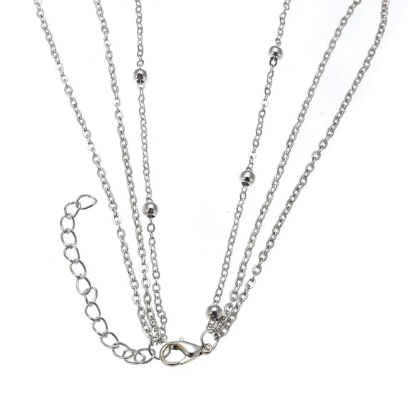 Creative Retro Simple Neck Chain Alloy Feather Pendant Multi-Layer Necklace Wholesale Nihaojewelry