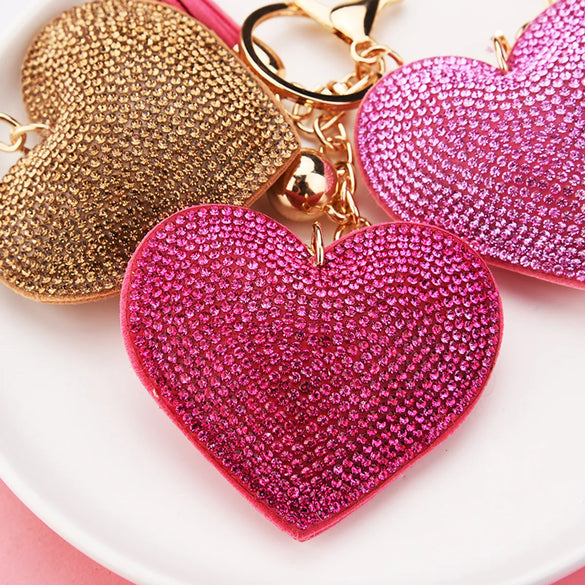 Creative Sequins Heart Pendant Tassel Key Chain Wholesale Gooddiy