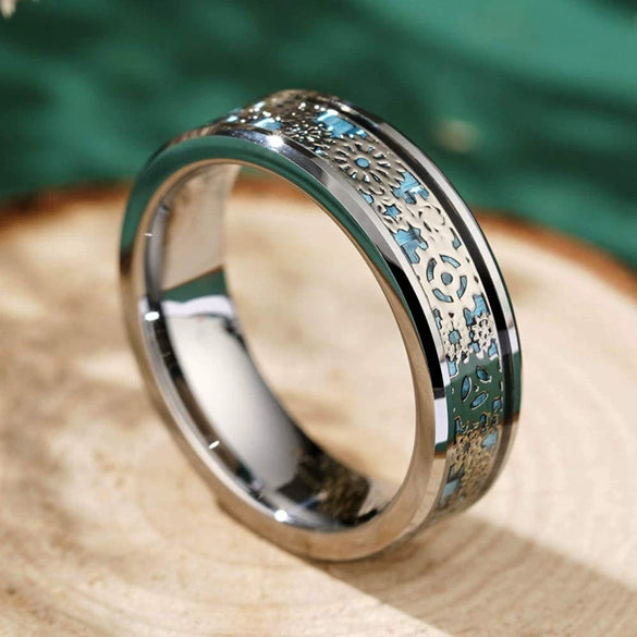 Creative Silver Patch Ring In Stainless Steel For Sale