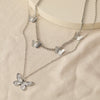 Creative Simple Jewelry Retro Antique Butterfly Pendant Double Necklace