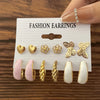 Fashion Simple Style Geometric Heart Butterfly Stoving Varnish Alloy No Inlaid Earrings