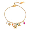 Creative Small Flower Goldplated Stainless Steel Bracelets For Women Jewelry Hand Accessories With Electroplating Processing