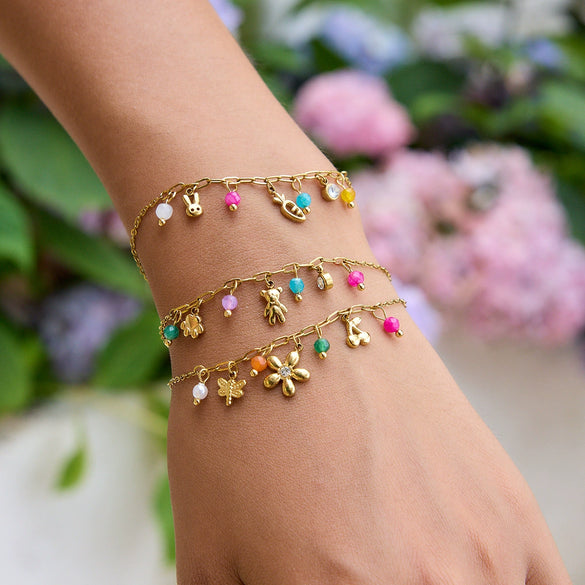 Creative Small Flower Goldplated Stainless Steel Bracelets For Women Jewelry Hand Accessories With Electroplating Processing