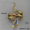 Creative Snakeshaped Inlaid Sapphire Blue Zircon Copper Women's Ring Jewelry