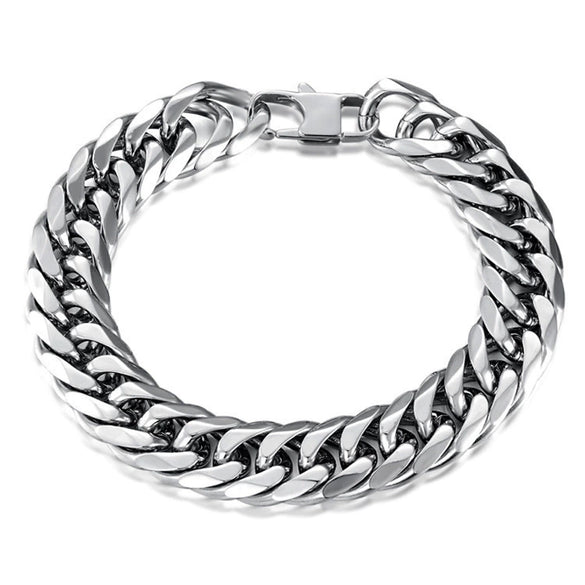 Creative Stainless Steel Cuban Chain Necklace And Bracelet With Square Buckle Geometric Electroplated Unisex Jewelry