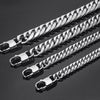 Creative Stainless Steel Cuban Chain Necklace And Bracelet With Square Buckle Geometric Electroplated Unisex Jewelry