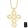 Creative Stylish Cross Sweater Chain For Women Inlaid With Colorful Zircon Copper Bead Chain