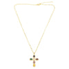 Creative Stylish Cross Sweater Chain For Women Inlaid With Colorful Zircon Copper Bead Chain