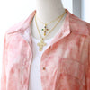 Creative Stylish Cross Sweater Chain For Women Inlaid With Colorful Zircon Copper Bead Chain