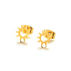 Creative Sunflower Geometry Earrings For Women With Silver Needle And Copper Electroplated Casual Fashion Jewelry
