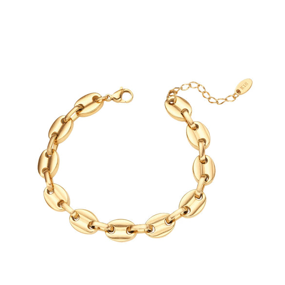 Creative Trendy Chain Jewelry Titanium Steel Bracelet For Women With Geometric Pattern And Electroplating Treatment