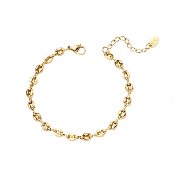 Creative Trendy Chain Jewelry Titanium Steel Bracelet For Women With Geometric Pattern And Electroplating Treatment