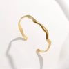 Creative Wave Shaped Opening Fashion Jewelry Bracelet For Women In Stainless Steel With Electroplating