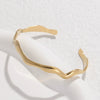 Creative Wave Shaped Opening Fashion Jewelry Bracelet For Women In Stainless Steel With Electroplating
