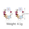 Creative Women's Earrings With Sweet Flower Heart Pearl Bow Wreath Design Alloy Electroplated