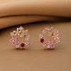 Creative Women's Earrings With Sweet Flower Heart Pearl Bow Wreath Design Alloy Electroplated