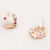 Creative Women's Earrings With Sweet Flower Heart Pearl Bow Wreath Design Alloy Electroplated