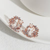 Creative Women's Earrings With Sweet Flower Heart Pearl Bow Wreath Design Alloy Electroplated
