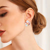 Creative Women's Earrings With Sweet Flower Heart Pearl Bow Wreath Design Alloy Electroplated