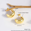 Crescent Geometric Copper Ear Studs For Women With Electroplating Treatment Simple Highend Fashion Design