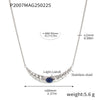 Crescent Shaped Double Layer Necklace And Texturised Bead Earrings Set In Titanium Steel With Lapis Lazuite Beads Light Luxury Style Electroplating Process