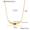 Crescent Shaped Double Layer Necklace And Texturised Bead Earrings Set In Titanium Steel With Lapis Lazuite Beads Light Luxury Style Electroplating Process