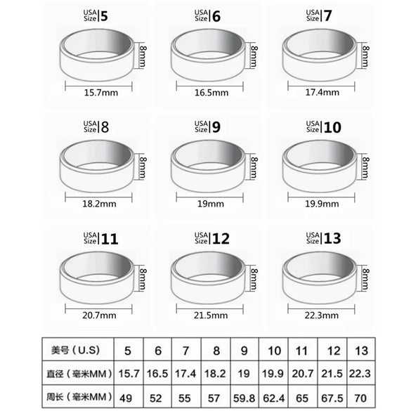 8mm Matte Stainless Steel Men'S Ring Simple Fashion Jewelry Wholesale