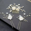 -Style Handmade Bridal Headdress Pearl Flower Twist Bead Hair Comb Hair Pin Suit Wedding Dress Accessories