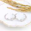 1 Pair Ig Style Simple Style C Shape Plating Inlay Sterling Silver Pearl White Gold Plated Gold Plated Ear Studs