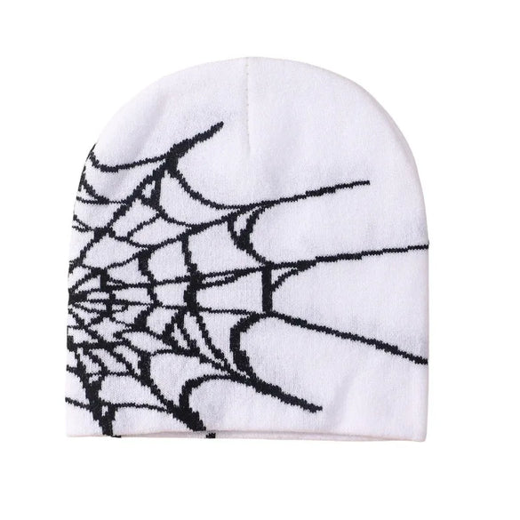Cross-Border Hot Sale Personalized Pullover Hat Winter European And American Hot Selling Spider Web Jacquard Knitted Hat Men'S And Women'S Warm Hat Cold Hat