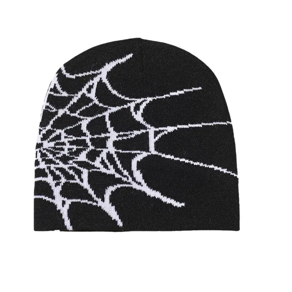 Cross-Border Hot Sale Personalized Pullover Hat Winter European And American Hot Selling Spider Web Jacquard Knitted Hat Men'S And Women'S Warm Hat Cold Hat