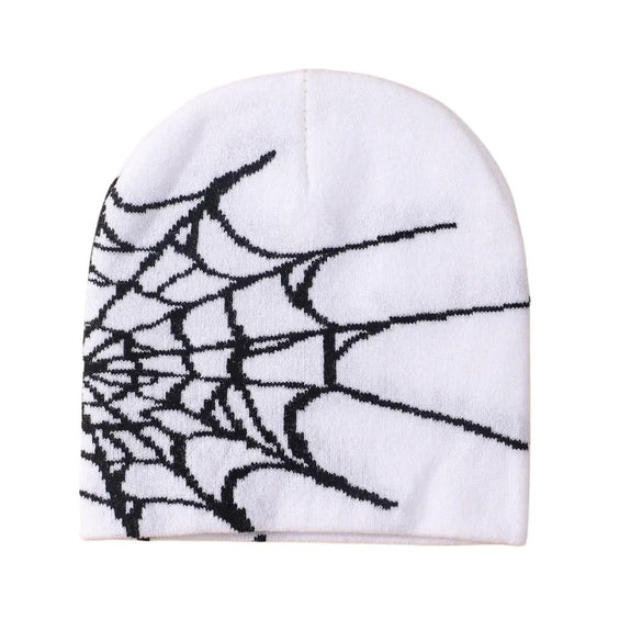 Cross-Border Hot Sale Personalized Pullover Hat Winter European And American Hot Selling Spider Web Jacquard Knitted Hat Men'S And Women'S Warm Hat Cold Hat