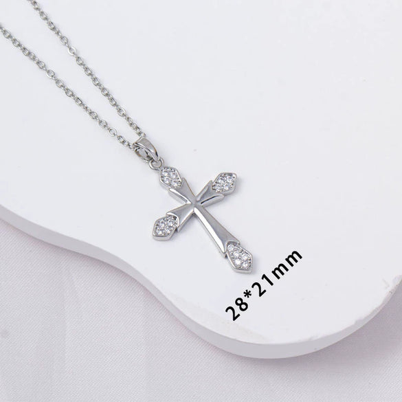 Cross Necklace Copper Retro Style Electroplated For Women