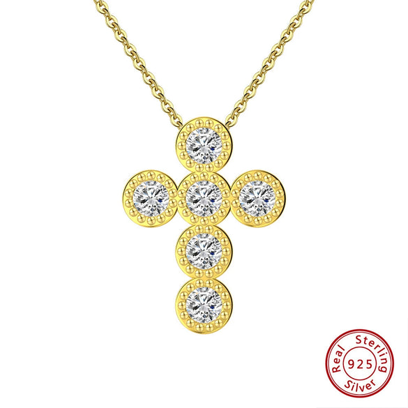 Cross Necklace Silver 925 Geometric Electroplated Hip Hop Fashion For Men And Women