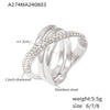 Cross Winding Retro Niche Women's Stainless Steel Ring Plated 18K Real Gold Electroplated