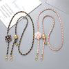 Crossbody Chain Adjustable Replacement Chain For Bag Artificial Leather Pearl Flower Semimanual Style