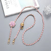 Crossbody Chain Adjustable Replacement Chain For Bag Artificial Leather Pearl Flower Semimanual Style